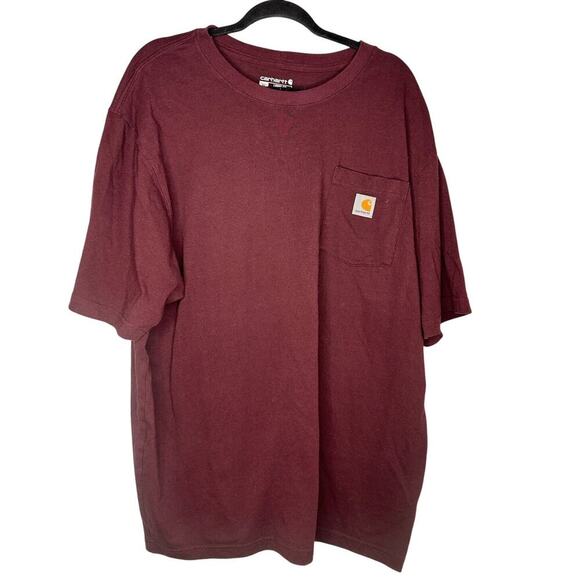 Carhartt Loose Fit Short-Sleeved T-Shirt Men's Size XL Oversized Maroon Tee - Picture 1 of 6